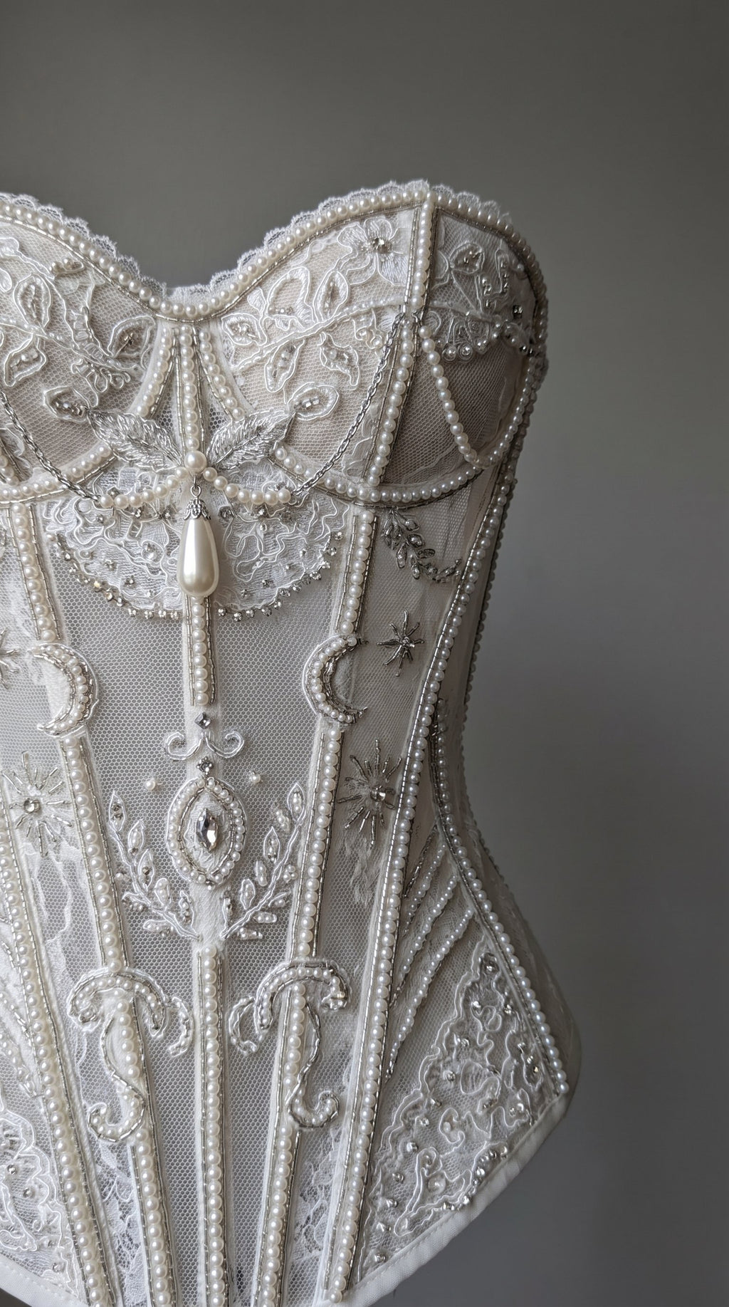 Silk Beaded Vena Corset