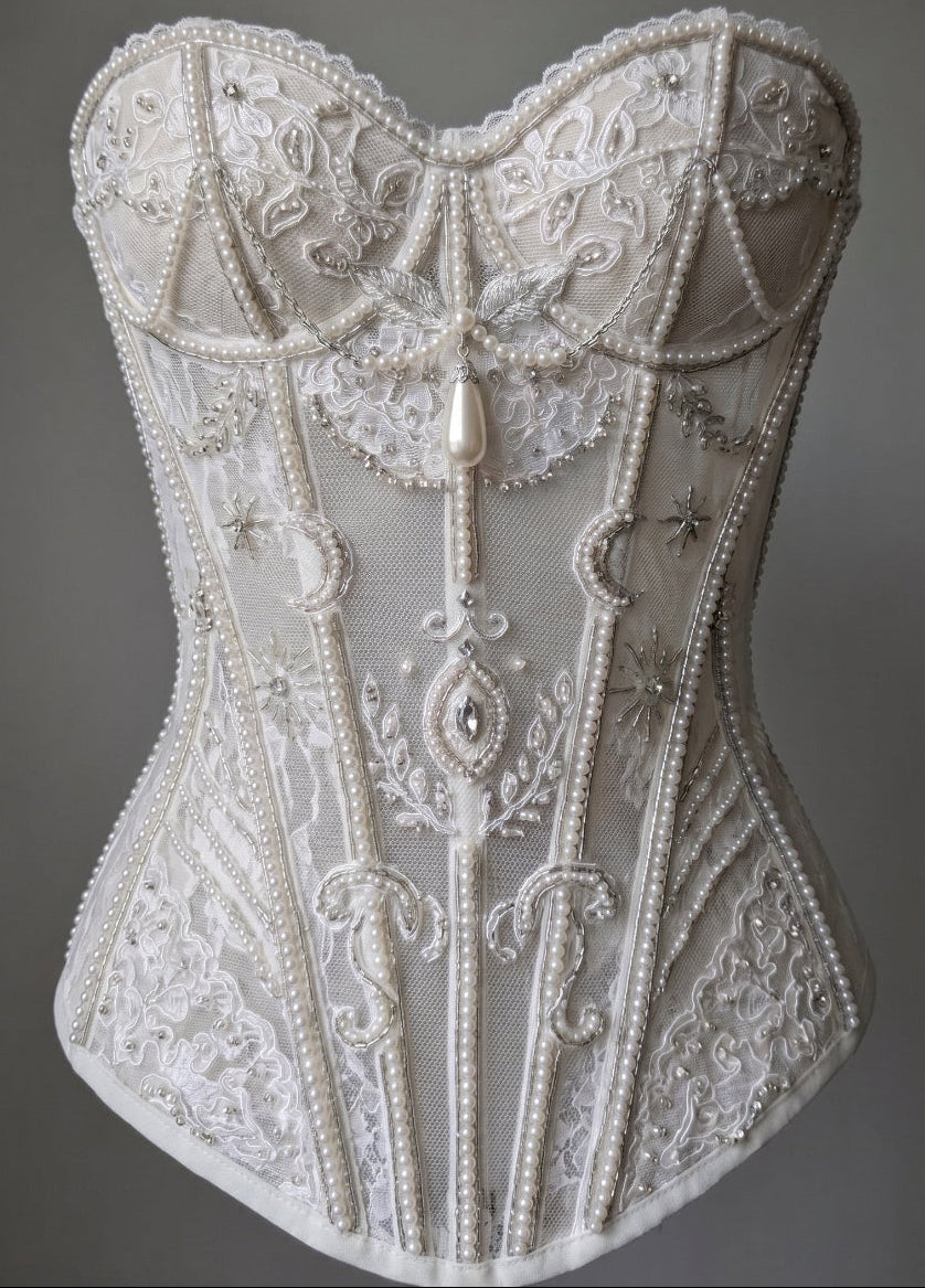 Silk Beaded Vena Corset