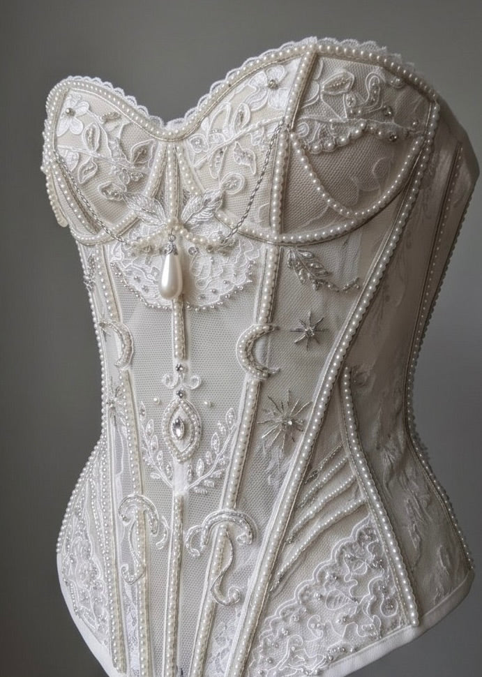 Silk Beaded Vena Corset