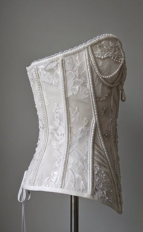 Silk Beaded Vena Corset